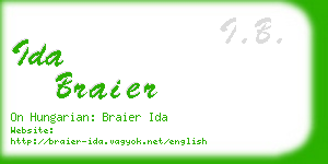 ida braier business card